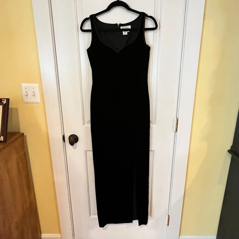 Vintage 90's Bob Mackie Black Velvet Evening Gown Size 6 - Picture 1 of 6